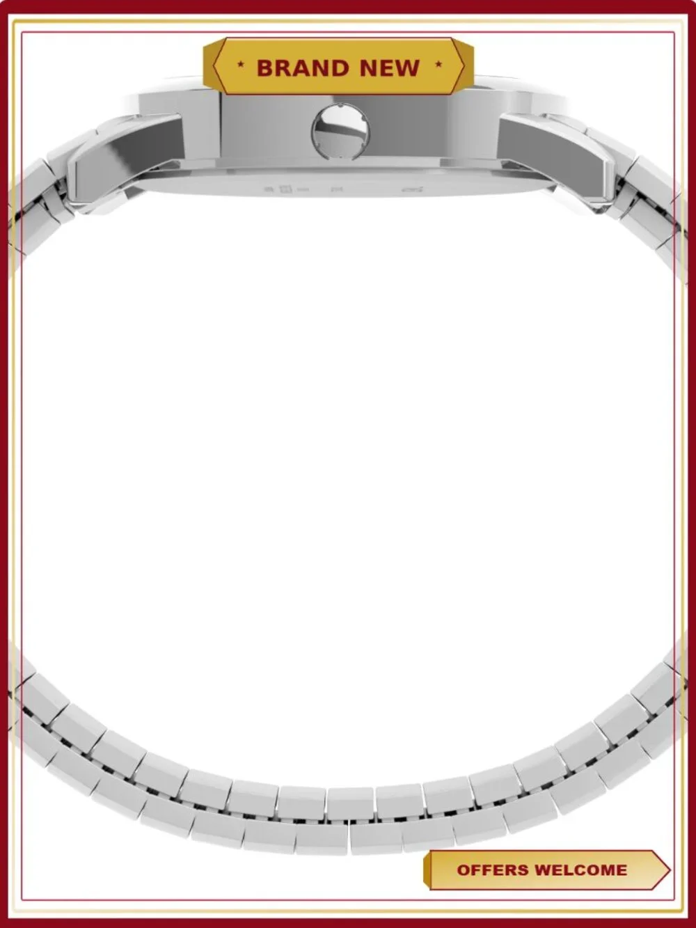 Silver-tone Expansion Band Wristwatch, Men's Analog Dress Watch